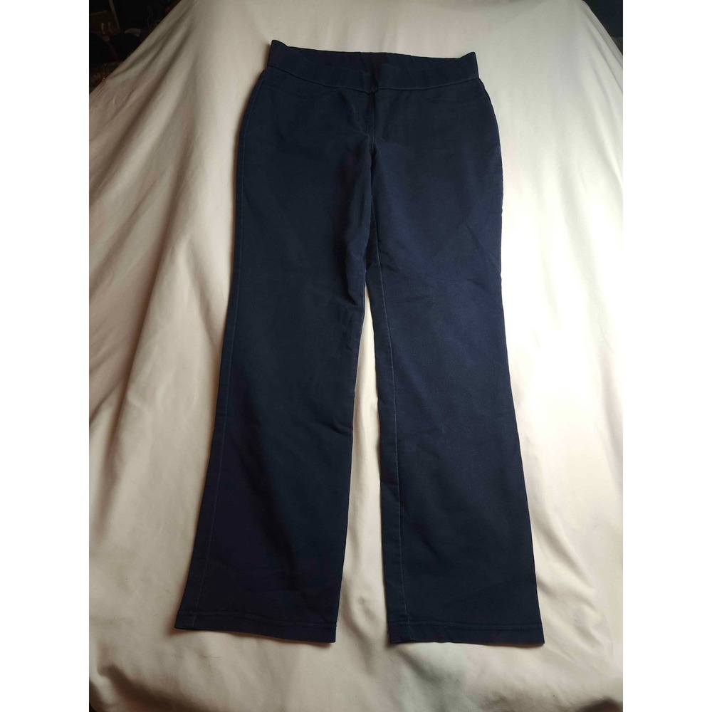 Kim Rogers Pull On Pants Womens 10 Blue Smart Casual Classic Quiet Luxury Career